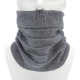 thumbnail image 1 of Winter Warm Plus Fluff Line Stripe Bib Cover Solid Color Collar Thick Knit Bib, 1 of 3