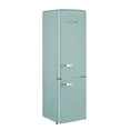 thumbnail image 1 of Unique Classic Retro 7 CU. FT. Electric Bottom Freezer Refrigerator with Wine Rack in Ocean Mist Turquoise, 1 of 12