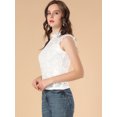 thumbnail image 4 of INSPIRE CHIC Blouse Sans Manches en Dentelle à Volants Semi-Transparente pour Femme, 4 of 6