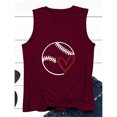 thumbnail image 4 of LSLJS Women Spaghetti Strap Tank Tops Ladies Summer Fashion Solid Color Baseball Print Pattern Sleeveless Vest Top T-shirt, 4 of 4