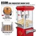 thumbnail image 4 of KFFKFF Popcorn Machine with Trolley, 850W Popcorn Cooking Device, 8 Oz Container Produces 48 Servings per Cycle, Popcorn Creator Fitted with Hardened Glass, Comes with 4 Ladles, Ruby, 4 of 9