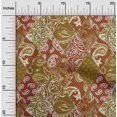 thumbnail image 2 of oneOone Polyester Spandex Dark Mustard Fabric Asian Paisley Craft Projects Decor Fabric Printed By The Yard 56 Inch Wide, 2 of 4