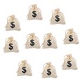 thumbnail image 2 of KAKOWELY Canvas Drawstring Bags 10Pcs Drawstring Gift Bag Party Gift Storage Bag Game Coins Bag Dollar Pattern Bag7.87"X6.69"X0.08", 2 of 5