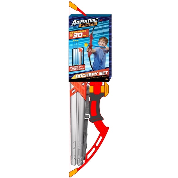Adventure Force Archery Set, Adjustable Bow Power Design, Includes 1 Bow with 3 Arrows and 1 Quiver, Ages 6+