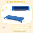 thumbnail image 3 of Costway 6 Pack Stackable Daycare Cots with Easy Lift Corners Heavy-Duty Metal Frame Kids Blue, 3 of 10