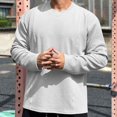 thumbnail image 1 of RXIRUCGD Haut/chemise à Manches Longues Respirant pour Homme, Mode Sport Décontractée Extérieur, Col Ras du Cou, Blanc, Taille : TG, 1 of 7