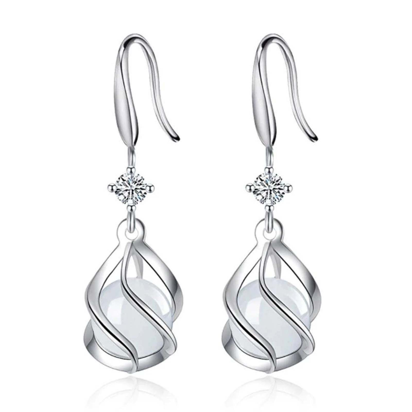 Geometric Double Diamond Earrings Temperament Earrings Female Personality Earrings Long
