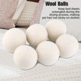 thumbnail image 3 of Wool Balls Dryer Balls-6Pcs 6cm Natural Wool Dryer Balls Water Absorption Eliminates Static Laundry Drying Replacement, 3 of 8