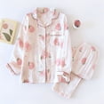 thumbnail image 2 of RKSTN Womens Pajama Sets Cotton Floral Printed Long Sleeve Buttons Tops+Long Pants Pajamas Set Home Sleepwear Two Piece Pajama Sets, 2 of 8