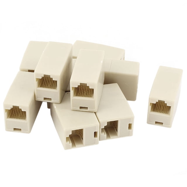 Unique Bargains Cat5 RJ45 Lan Network Ethernet Cable Extender Joiner Adapter Coupler 10 PCS