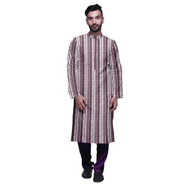 Atasi Kurta Décontracté Imprimé à Col Chinois avec Churidar Kurta Chemise pour Homme