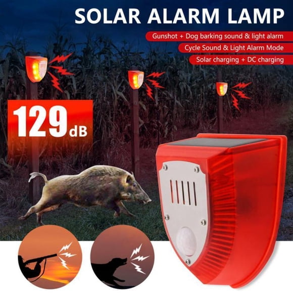 Solar Animal Repeller Motion Sensor Outdoor Alarm Lamp Dog Barking Waterproof