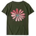 thumbnail image 4 of KIHOUT Nouveau Haut de Mode d'Été pour Femmes 2025, T-Shirt à Manches Courtes à Col Rond Décontracté à Imprimé Floral Vert Armée P, 4 of 5