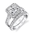 thumbnail image 1 of Women's Sterling Silver 925 Bridal Set Engagement Ring 2.5Ct Cubic Zirconia 6, 1 of 6