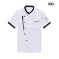 thumbnail image 4 of serony Chef Jacket Men Chef Coat Skin Friendly Chef Uniforms O-Neck Cheap Short Sleeve Tops Bakery Cooking Clothes Work Wear White XXL, 4 of 9