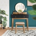 thumbnail image 3 of Costway Vanity Makeup Table Touch Screen 3 Lighting Modes Dressing Table Set Black and Gold, 3 of 10