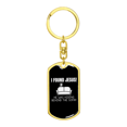 thumbnail image 4 of I Found Jesus Christian Stainless Steel or 18k Gold Premium Swivel Dog Tag Keychain, 4 of 8