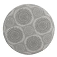 thumbnail image 3 of HomePop Ottomane de Rangement Ronde Transitionnelle en Bois et Tissu, Médaillon Gris, 3 of 8
