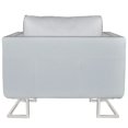 thumbnail image 3 of vidaXL Fauteuil Cube Cuir Blanc, 3 of 4
