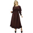 thumbnail image 3 of Bimba Robe Maxi Longue Décontractée en Coton pour Femme à Taille Smockée, 3 of 9