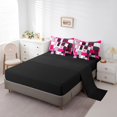 thumbnail image 3 of Erosebridal Geometric Stripe Bedding Queen Size,Rectangle Lines Comforter Sets with Sheets,Patchwork Decor,Reversible,Lightweight,7 Pieces, 3 of 5