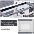 thumbnail image 4 of Topcobe Rabbit Hutch, Wooden House with Sliding Tray, Chicken Coop Bunny Cage for Small Animals, Gray, 4 of 4