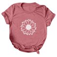 thumbnail image 2 of SMihono Hauts pour Femmes Été Chic Décontracté Mode T-shirt d'Été pour Femmes à Col Rond à Manches Courtes Imprimé Blouse T-shirt Oversize pour Femmes, 2 of 4