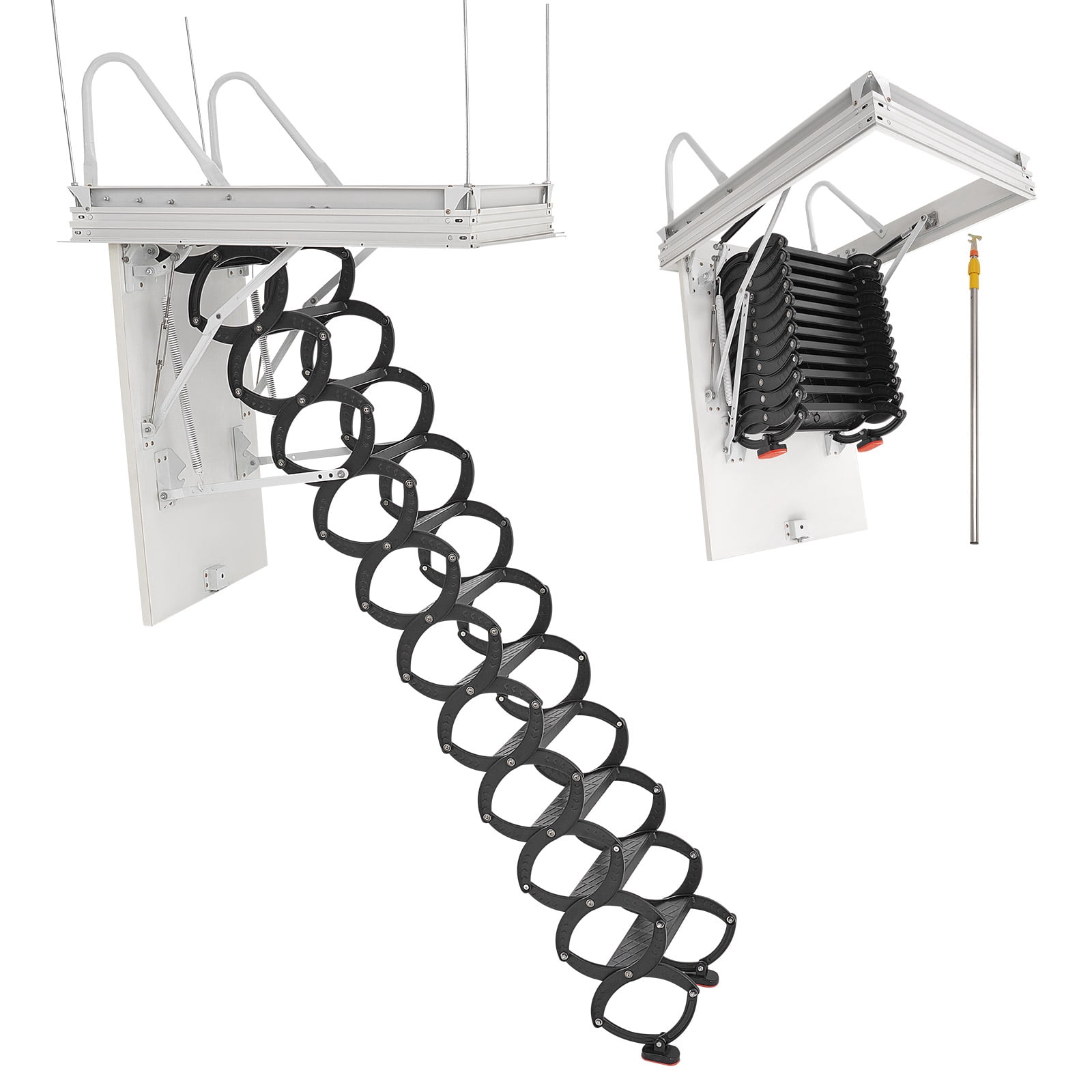 VEVOR Steel Attic Ladder Ceiling-Mounted Attic Stairs for 8.5 to 9.4 ft Ceilings