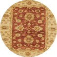thumbnail image 1 of Ahgly Company Tapis d'Intérieur Ronds Abstraits Orange Rouge de Style Oriental, 3 Pieds Rond, 1 of 6