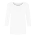 thumbnail image 4 of HKEJIAOI Blouse Femme Manches 3/4 Imprimé Floral Col Rond 4TG Haut Trois-Quarts Femme, 4 of 5