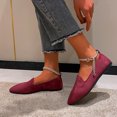 thumbnail image 2 of B91xZ Mocassin Pointu pour Femmes, Talon Bas, Bride Cheville, Chaussures Plates, Vin 5.5, 2 of 5