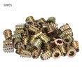 thumbnail image 2 of 50pcs M6 Zinc Alloy Inside Hex Socket Insert Nuts With Flange Cover For Wood Furniture9 Types, 2 of 8