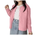 thumbnail image 1 of Mepaouo Girls Cardigan Sweater School Uniforms Toddler Long Sleeve Button Knit Solid Sweaters Tops Pink 120, 1 of 5