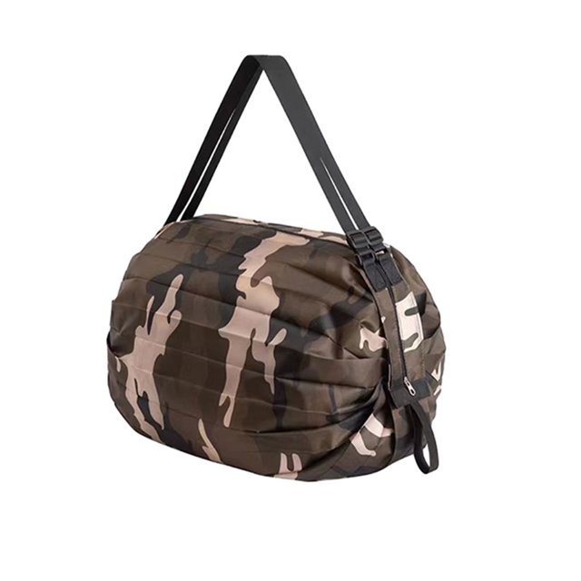 Transemion Waterproof Foldable Storage Bag For All Travel Needs Space-saving Beach Bag coffee camouflage 1Set