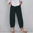 thumbnail image 1 of RXIRUCGD Women's Summer Comfortable Loose Wide Legged Fashion Solid Color Capris, Green, Size: 5XL, 1 of 5