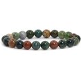 thumbnail image 1 of Bracelet Extensible Unisexe en Perles Rondes de 8 mm en Agate Indienne Multicolore Naturelle, 1 of 4
