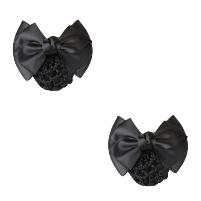 Guardoinrt Filet à Cheveux à Grand Application avec Nœud pour une Apparence Chic et Professionnelle Bons Cadeaux Deux Nœuds-Noir 2 Ensembles