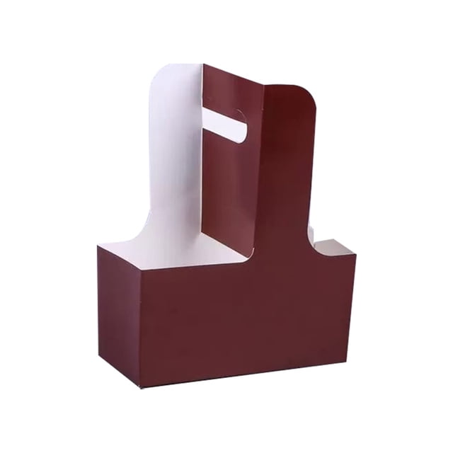 Plateau Porte-Boisson en Papier Kraft à Double Poignée pour Gobelets à Café Jetables à Emporter et Boissons Chaudes Froides