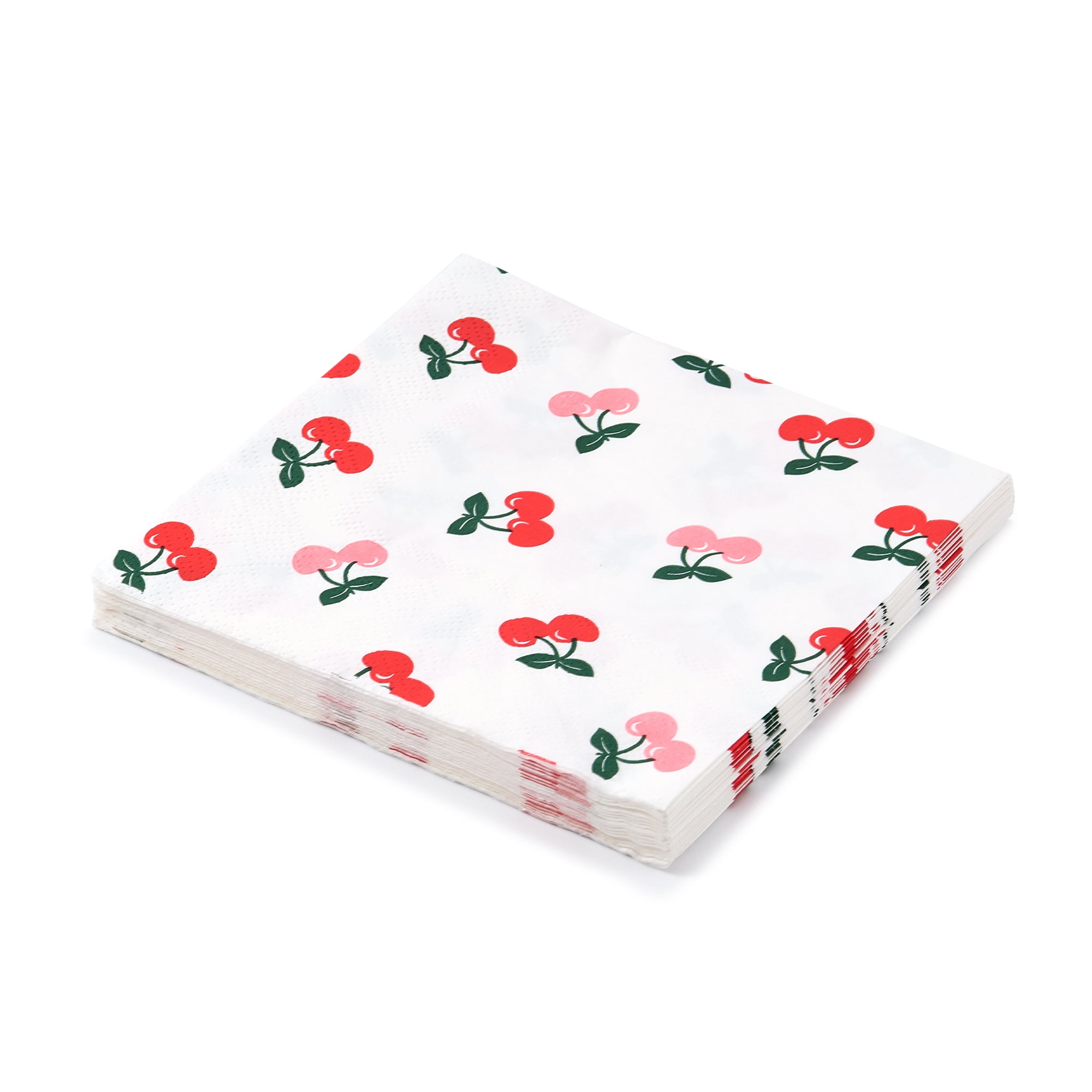 Way to Celebrate – Serviettes de table pour le déjeuner (18 pièces) – Motif Cerises – Collection Été
