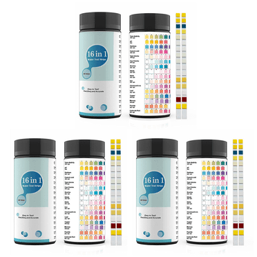 Kits de Test d'Eau 16 en 1, 300 Pcs Bandes de Test d'Eau Potable, Bande de Test d'Eau pour Robinet et Puits & Test pour PH, Plomb, Chlore