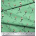 thumbnail image 3 of Soimoi Green Modal Satin Fabric Stand & Camera Fashion Fabric Prints By Yard 42 Inch Wide, 3 of 3