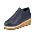 thumbnail image 2 of EGNMCR Bottines pour Femmes Femmes Chaussures Rétro à Semelle Plate Décontractées Grande Taille à Enfiler Chaussures à Double Fermeture Éclair, 2 of 7