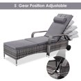thumbnail image 2 of Costway Lot de 2 Chaises Longues Inclinables en Rotin avec Coussins pour Patio, Mobilier Réglable avec Roues, 2 of 3