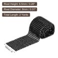 thumbnail image 2 of Unique Bargains Black Sew Stitch on Cone Spikes Studs Plastic Flat Back Spike Rivet Punk Trim Ribbon (2 Yards), 2 of 6