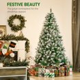 thumbnail image 4 of HOMCOM 6' Unlit Artificial Christmas Tree Hinged Flocked Xmas Tree w/ Stand, 4 of 10