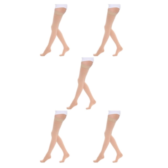 Baohd Soft And Stretchy Compression Stockings Fashionable And Comfortable Toe wrapping - skin L 5Set