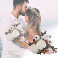 thumbnail image 4 of Artificial Roses Flower Bouquet With Hydrangea Roses Flowers Small Faux Arrangements For Wedding Table Centerpieces Kitchen Home Decorations Photography Props, 4 of 9