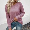 thumbnail image 2 of Timegard Hauts pour Femmes Col Rond Manches Longues Ample Couleur Unie Camisoles Automne Hiver Décontracté Hauts Amples, 2 of 9