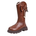 thumbnail image 1 of Gubotare Girls Lace Up Mid Calf Boots Girls Combat Boots Mid Calf Lace Up Riding Boots Leather Side Zipper Boots for Kids Size 13 (Brown,Little Kids 13), 1 of 7