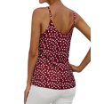 thumbnail image 4 of Women White Dots Print Sleeveless V Neck Buttons Vest Top, 4 of 4